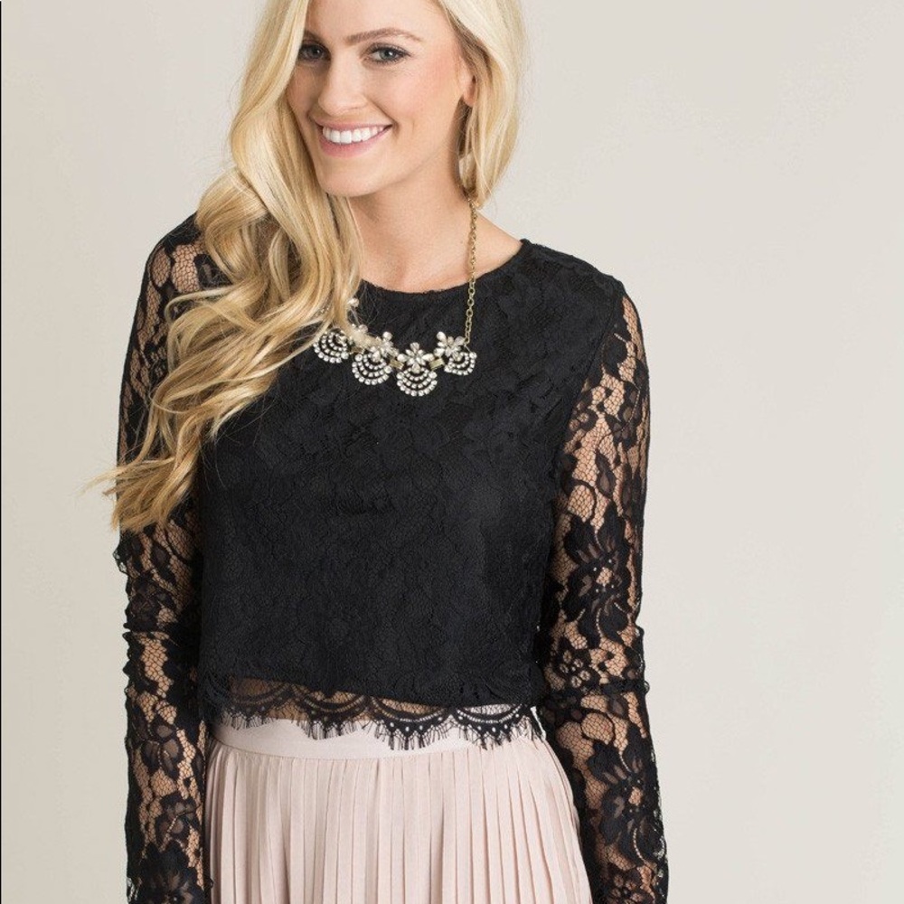 Morning lavender Ashlyn long sleeves lace top